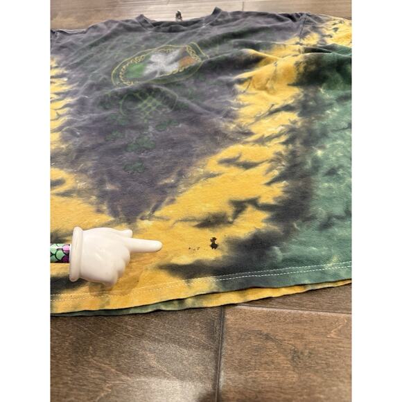 Vintage Delta Pro Ireland Green Shamrock Irish Clover Tie-Dye T-Shirt Size XL - Picture 9 of 9